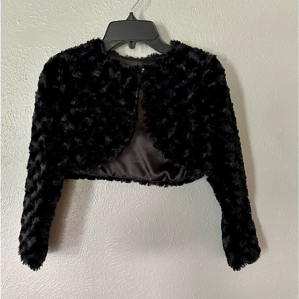 Girls faux fur dress jacket